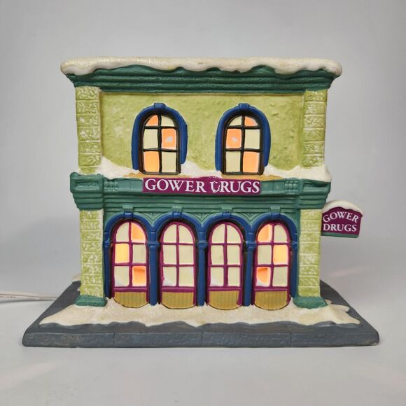 Enesco Its A Wonderful Life Village Gower Drugs Light Up Christmas Decorations‎ - Picture 5 of 15